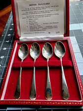 Limited Edition British Hallmarks 1877-78 STERLING Silver Set of 4 Boxed No. 249 picture