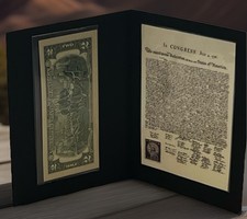 🔥 ESTATE FIND  $2 Bill Declaration Display w/ Stamp | Patriotic Lot picture