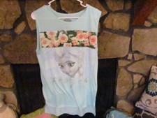 Women's Blouse Disney Size L Elsa Frozen Mint Green with Roses  Sleeveless picture