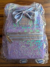 NWT Loungefly x LASR Disney Minnie Mouse Purple Sequin Mini Backpack WDBK1989 picture