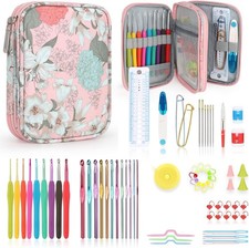 Katech Crochet Hooks Set with Case, 73-Piece Crochet Hooks Kit Knitting Accessor picture