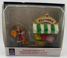 Carole Towne Flower Cart Set of 2 Christmas Village Figures Lemax 83694 New picture