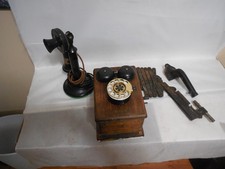 Vtg Western Electric Candlestick Telephone w/Ringer Box Scissor Arm & Wall Mount picture