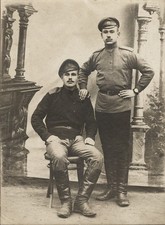 c. 1910's Two Affectionate Russian Soldiers Cabinet Photograph picture