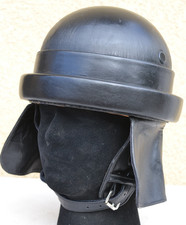 ITALIAN WW2 MOD. 1935 TANK CREW LEATHER CRASH HELMET ITALY TANKERS CARRISTI WWII picture