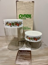 Vtg. NOS PYREX Stack N See Spice O Life Canister Set Model 708-8 in Original Box picture