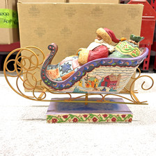 Vintage 2004 Delivering Joy Santa in Sleigh Figurine #117719 by Jim Shore picture