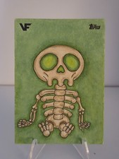 2025 Topps Chrome Veefriends SKILLED SKELETON 1/1 Sketch Card Signed ALBINO RYNO picture