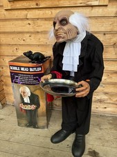 Bobble Head Talking Butler w/Candy Tray 3ft Halloween Prop. Lights Up And Talks picture