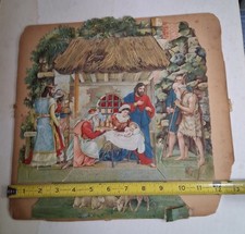Vintage Christmas Paper Diorama circa 1940s /,50s  Nice Vintage item picture