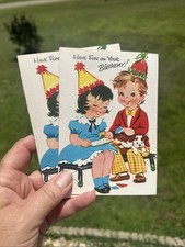 Vtg Little Friends Happy Birthday Cards Nostalgic Graphics 10 Cards 13 Envelopes picture