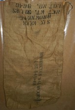 Vintage empty Burlap Sack - Six Week Browneyes picture