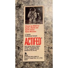 Vintage 1970s Actifed Space Missions Doctor Burroughs Wellcome NASA Ephemera picture