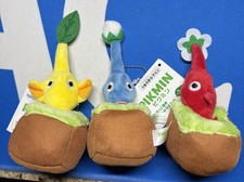 Nintendo Pikmin Pop Out Plush Set of 3 Red Blue Yellow Taito Japan Exclusive NEW picture