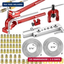 55PC 3/16 Brake Line Kit 25FT Zinc Plated Tubing Fittings Bender Flare Tool picture