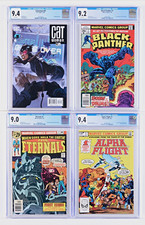 CGC comic book lot catwoman #47 black panther #7 eternals #1 alpha flight #1 picture