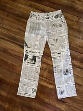 Moschino Vintage Newspaper Print White Pants picture