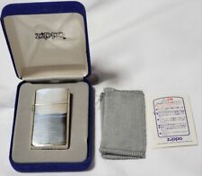 New and unused 2001 Solid silver Zippo Slim Zippo stering picture