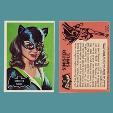 Original 1966 Topps Batman • Black Bat Logo • Card # 27 • Sinister Smile NM picture