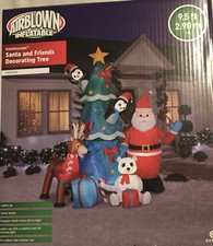2019 Gemmy 9-1/2’ Animated Santa & Friends Lighted Christmas inflatable Airblown picture