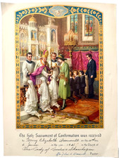 1931 Mary Elizabeth Arsenault Catholic Confirmation Skowhegan Maine Certificate picture