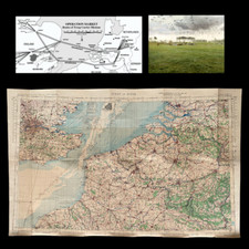 RARE WWII R.A.F. (WAR) Operation Market Garden Southern Route Air Navigation Map picture