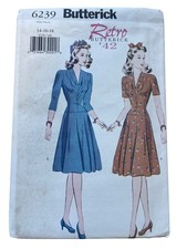 Vintage 90s Butterick 6239 Sewing Pattern Size 14-18 Retro 42 Misses Dress CUT picture