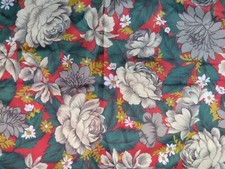 3 Foot square floral silken fabric vintage picture