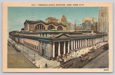 1918 Pennsylvania Station NYC Postcard Vintage Brooklyn NY Postmark 3c Stamp picture