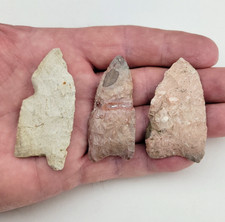 Late Paleo Points - Burlington/Chert - 3 Pcs - Lincoln Co, MN Artifacts picture