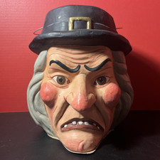 2000 Poliwoggs Halloween Witch Bucket Paper Mache Candy Pail Signed David & Vic picture