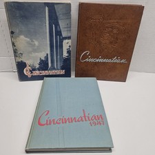 Vtg 1945-47 University of Cincinnati 3 Yearbooks Lot Cincinnatian WWII Vol 52-54 picture