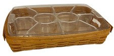 Longaberger Hostess Serving Tray Basket 1999, Standard and Divided Protectors picture