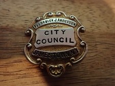 Antique Late-Early jamestown   city council , badge  Obsolete Antique picture
