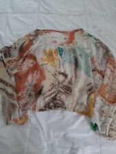 Roberto Cavalli sheer Butterfly Top / Blouse size S small picture