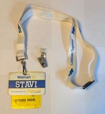 Walmart Authentic Used Badge with Sam Badge Backer  & 50YR Lanyard and Clip picture