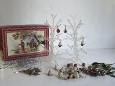 RARE 2 VTG CANDY BLOSSOM GUM DROP CHRISTMAS TREE With Mini Ornaments No Bases picture