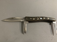 Vintage UNITED CUTLERY CO. Austria 3 Blade Inlaid knife 1908-1922 Horn Handle picture
