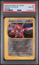 2003 POKEMON BEST OF GAME PROMO #4 ROCKET'S SCIZOR PROMO PSA 8 picture
