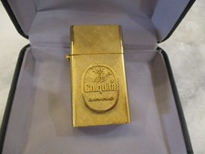 VTG NOS CHIQUITA BANANAS 14K GOLD PLATED ADJUST-A-LIGHT SLIM BUTANE LIGHTER-NICE picture