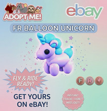 Adopt Me FR Balloon Unicorn Virtual Game Item Asset - Fly & Ride picture