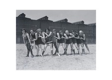 Antique 1923 Glass Plate Negative L Street Beach Bathing Beauties Boston OOAK picture