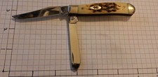 Vintage Case XX Trapper 6207 SS Double Bladed Folding Pocket Knife Made In USA A picture