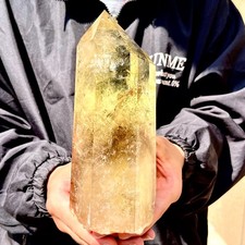 3LB Natural yellow crystal obelisk quartz crystal energy column Reiki picture