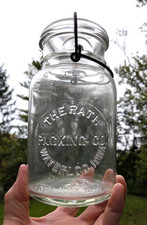 Rare Antique The Rath Packing Co Waterloo Iowa Glass Fruit Canning Jar 1908 Pat picture