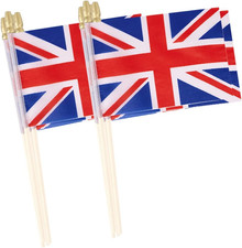 British Union Jack Flag Mini Small United Kingdom UK Handheld Stick Flags 4x6 In picture