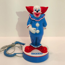 Vintage Telemania Bozo the Clown Corded Push-Button Telephone, 1988  picture