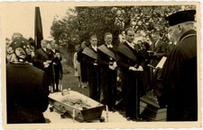 1930s RPPC Catholic Funeral Graveside Ceremony Open Casket POST MORTEM picture