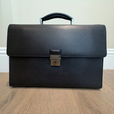 GIORGIO ARMANI BLACK  LEATHER BRIEFCASE BRAND NEW WITH TAGS. picture