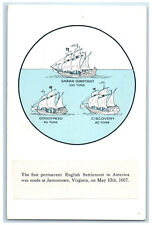 1907 Three Boats English Settlement in America Jamestown Exposition VA Postcard picture